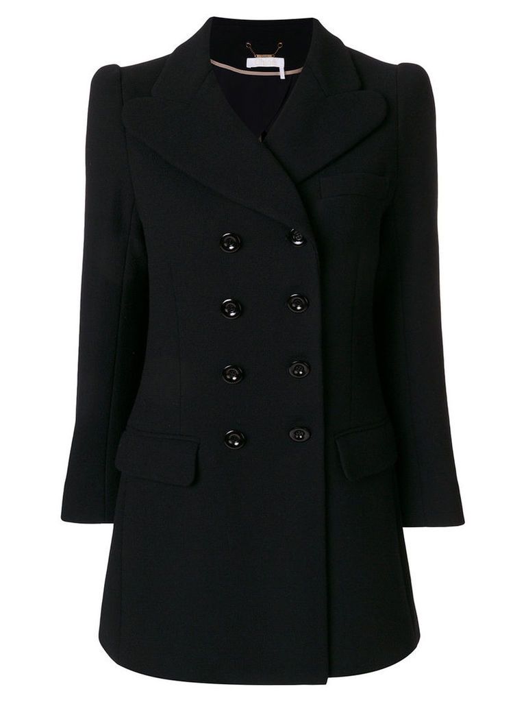 ChloÃ© - double breasted jacket - women - Virgin Wool/Acetate/Silk/Cupro - 36, Black