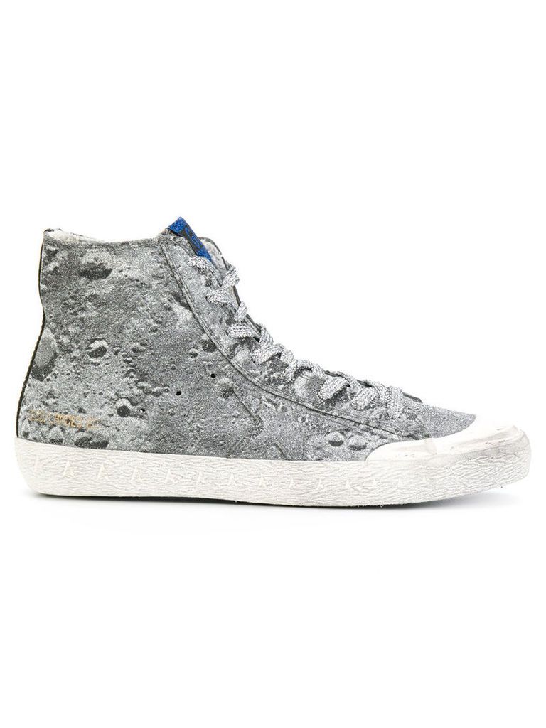 Golden Goose Deluxe Brand - Francy crater print hi tops - women - Cotton/Calf Leather/Leather/rubber - 38, Grey