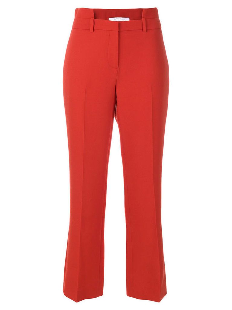 Givenchy - cutout waistband trousers - women - Cotton/Wool/Acetate/Polyamide - 38, Red