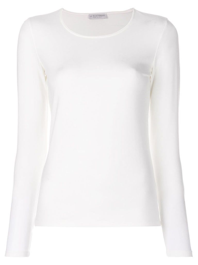 Le Tricot Perugia - long sleeved sweatshirt - women - Viscose/Elastodiene - L, White