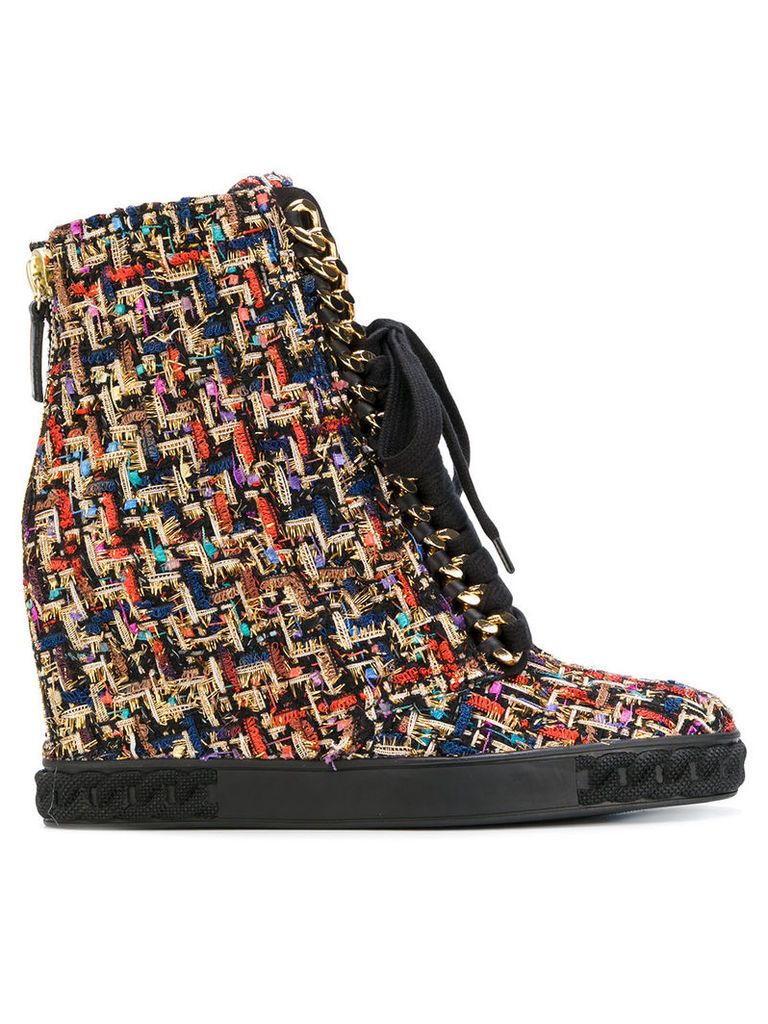 Casadei tweed lace-up sneakers - Multicolour