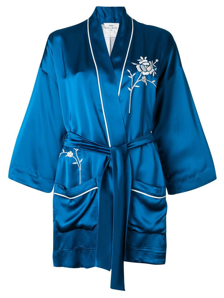 Forte Forte embroidered belted jacket - Blue