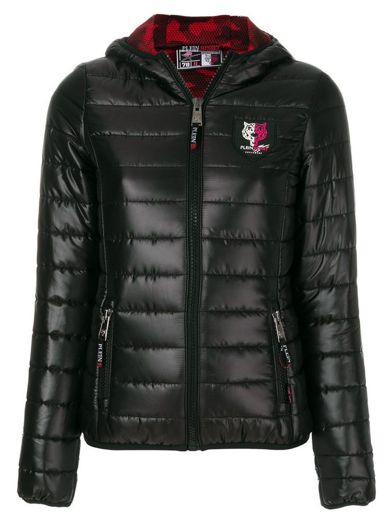 Plein Sport quilted hooded jacket - Black