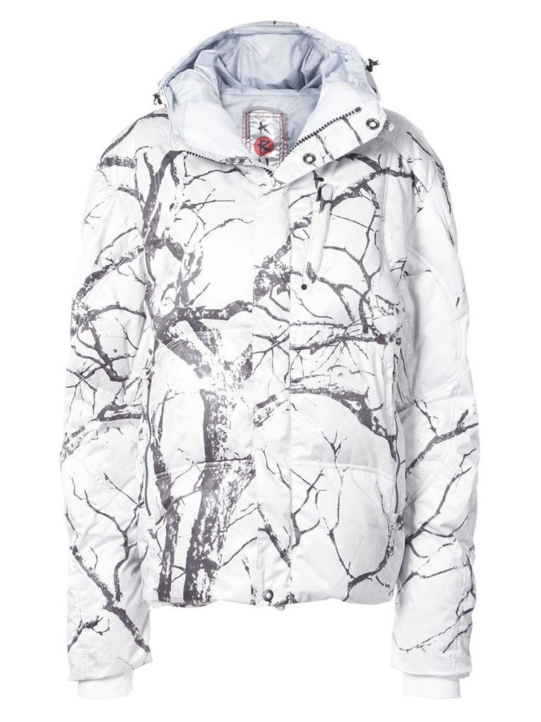 Kru tree print jacket - White