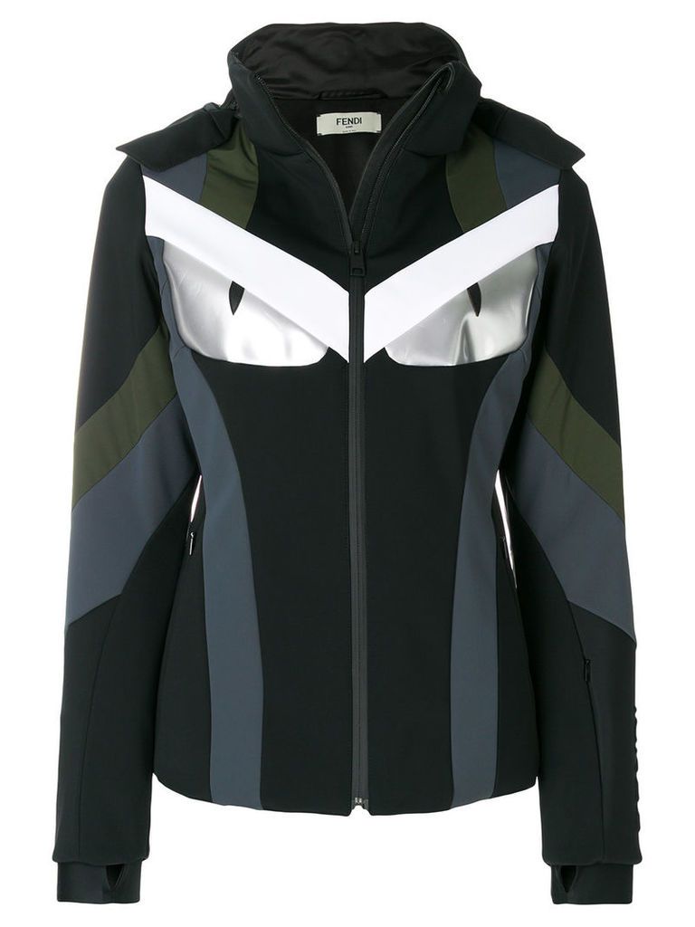 Fendi colour-block fitted jacket - Black