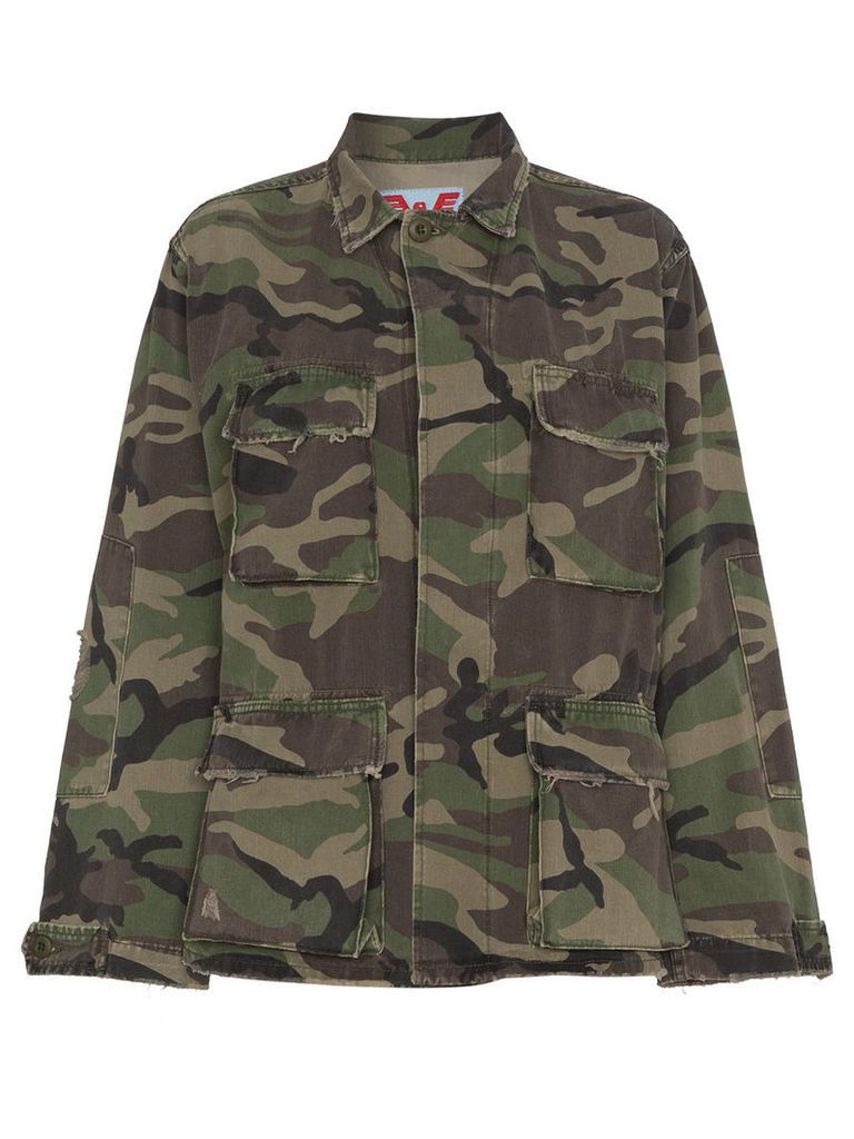 Adaptation Embroidered Camouflage cotton jacket - Green