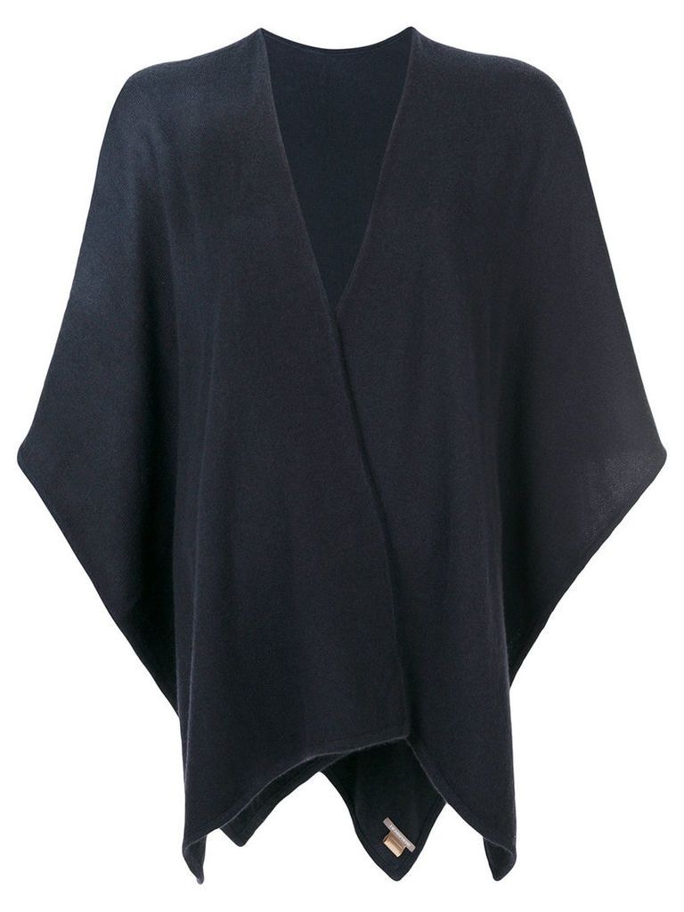 Hemisphere cashmere knitted cape - Blue