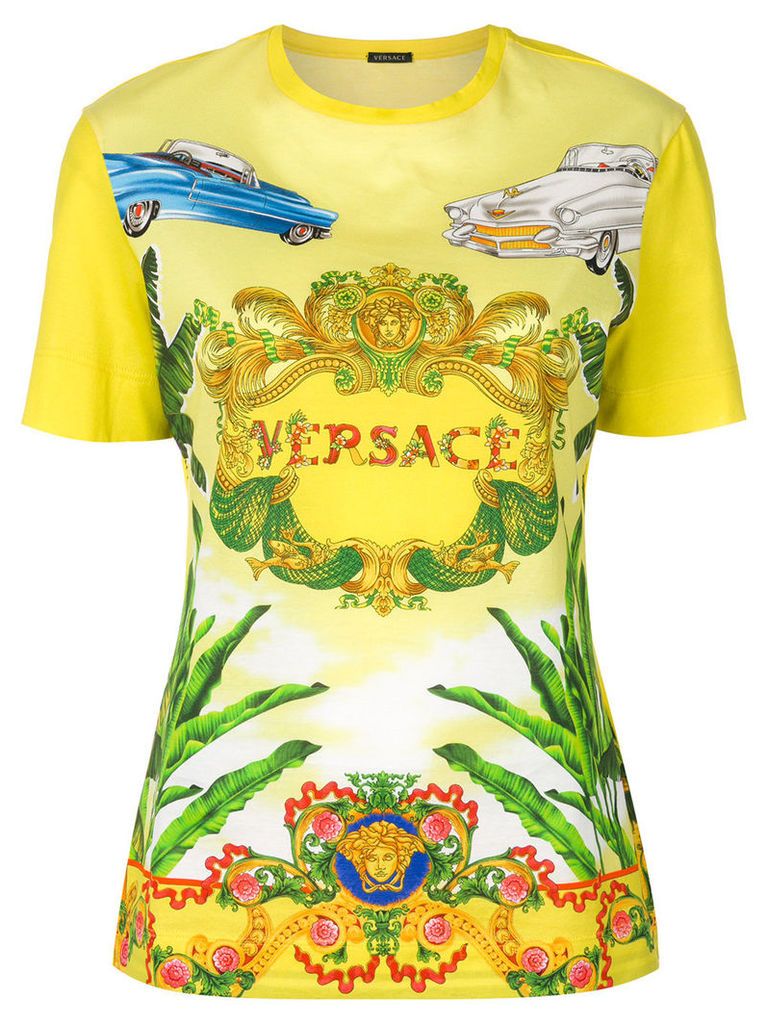 Versace logo print T-shirt - Yellow & Orange