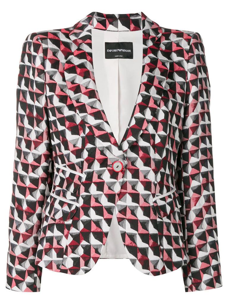 Emporio Armani printed fitted jacket - Red
