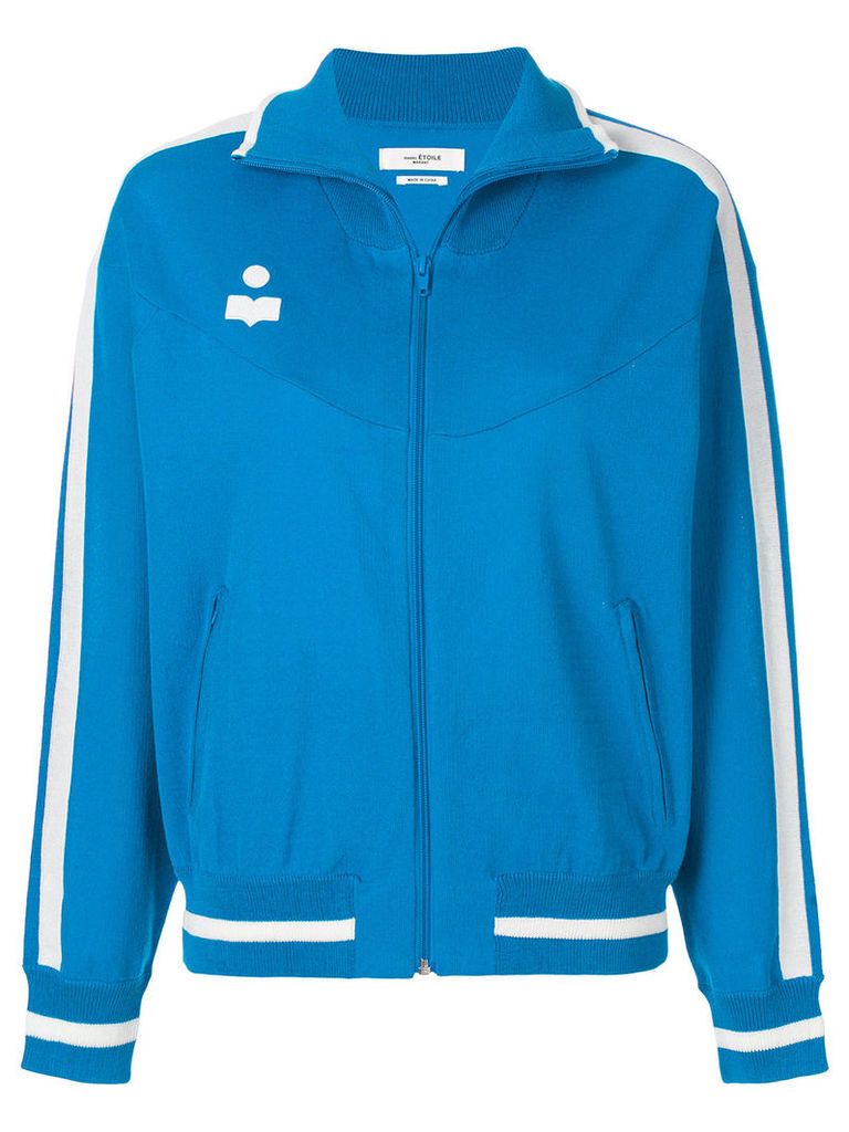 Isabel Marant Ã‰toile contrast logo bomber jacket - Blue