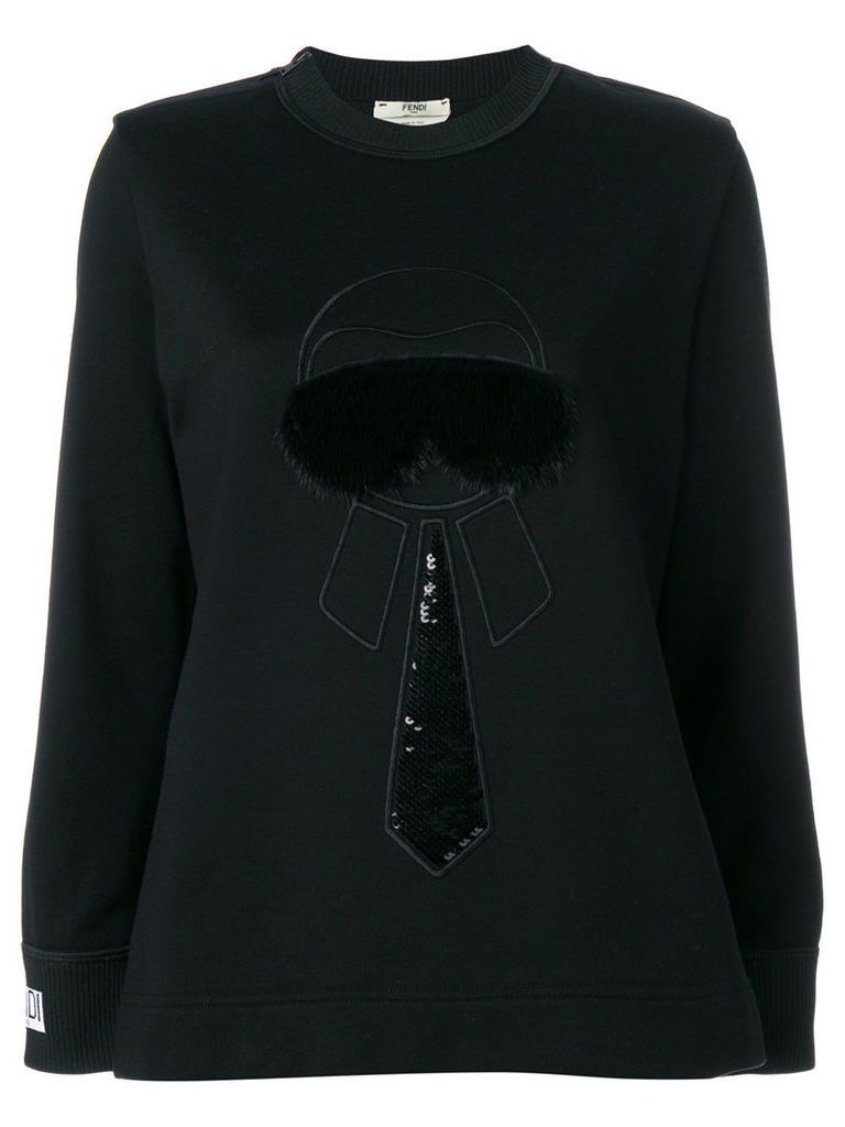 Fendi Karlito-embroidered sweatshirt - Black