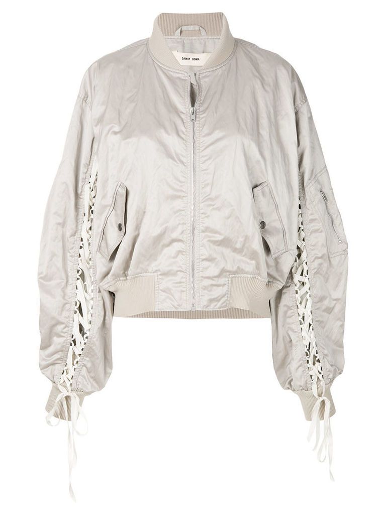 Damir Doma lace up bomber jacket - Nude & Neutrals