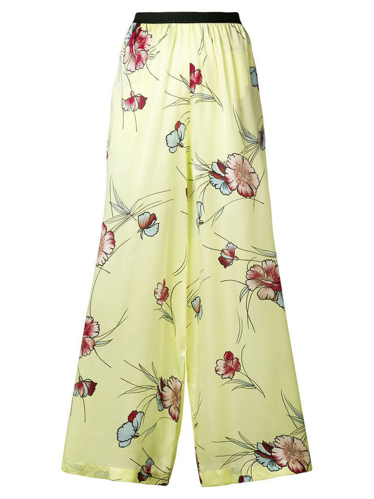 Antonio Marras floral flared trousers - Yellow