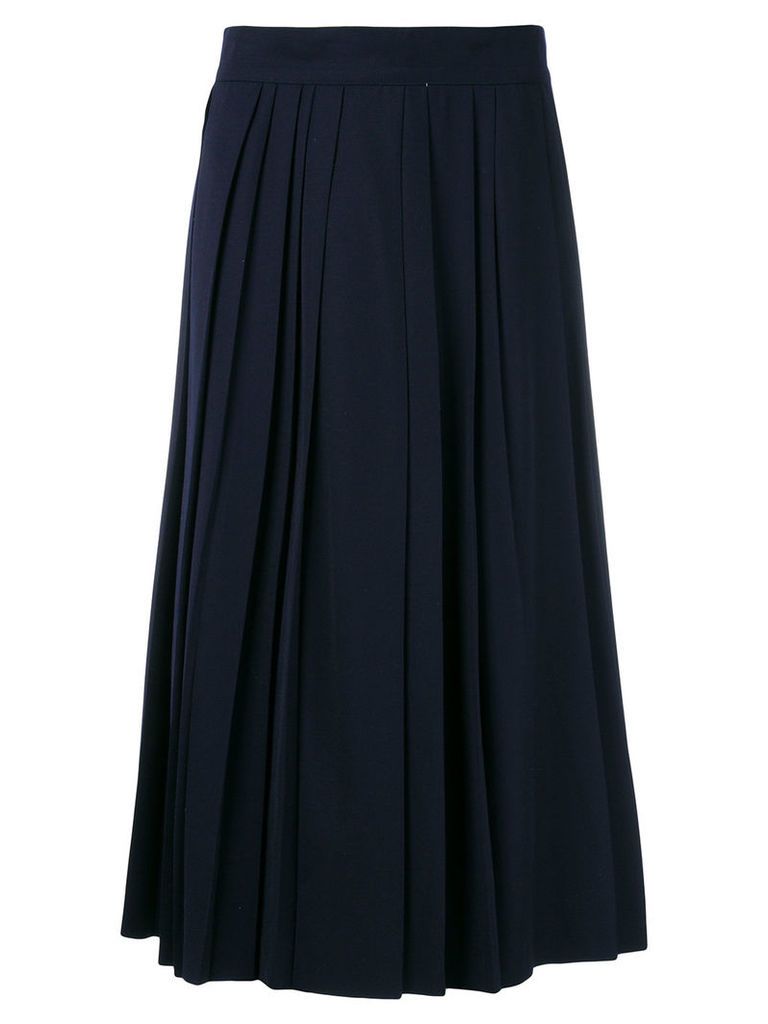 Moschino Vintage pleated details midi skirt - Blue