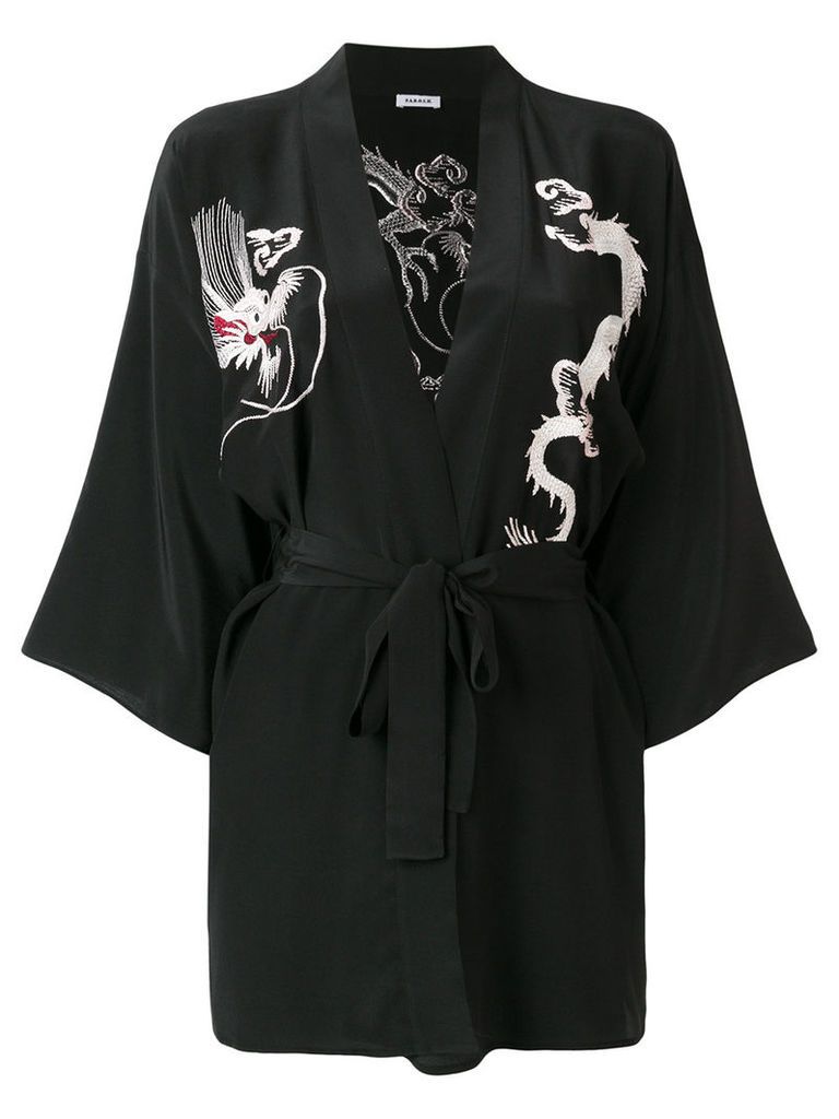 P.A.R.O.S.H. embroidered wrap jacket - Black