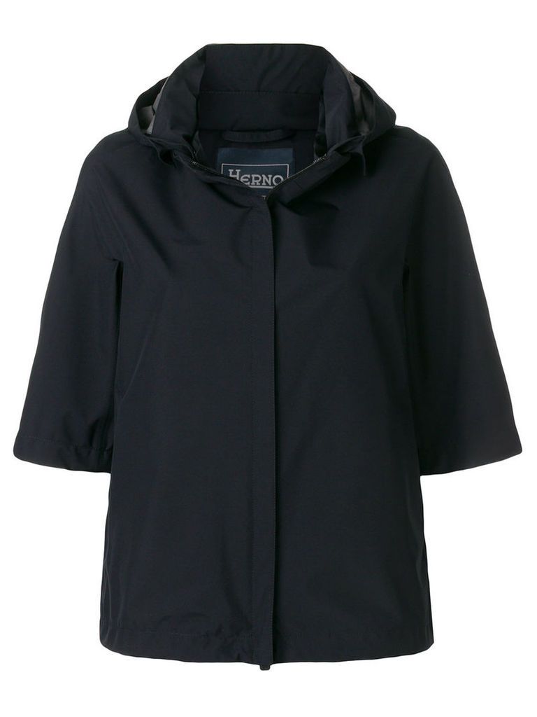 Herno cropped hooded jacket - Blue