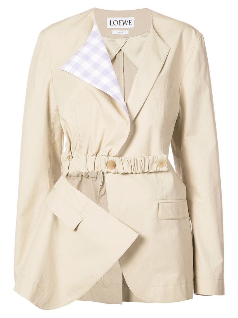 Loewe asymmetric patchwork jacket - Grey