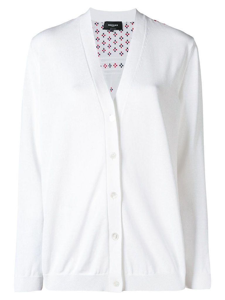 Rochas embroidered back cardigan - White