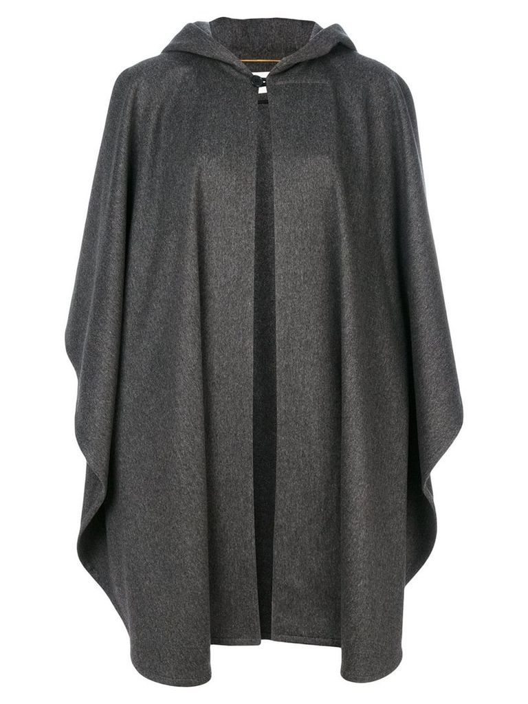 Saint Laurent oversized hooded cape - Grey