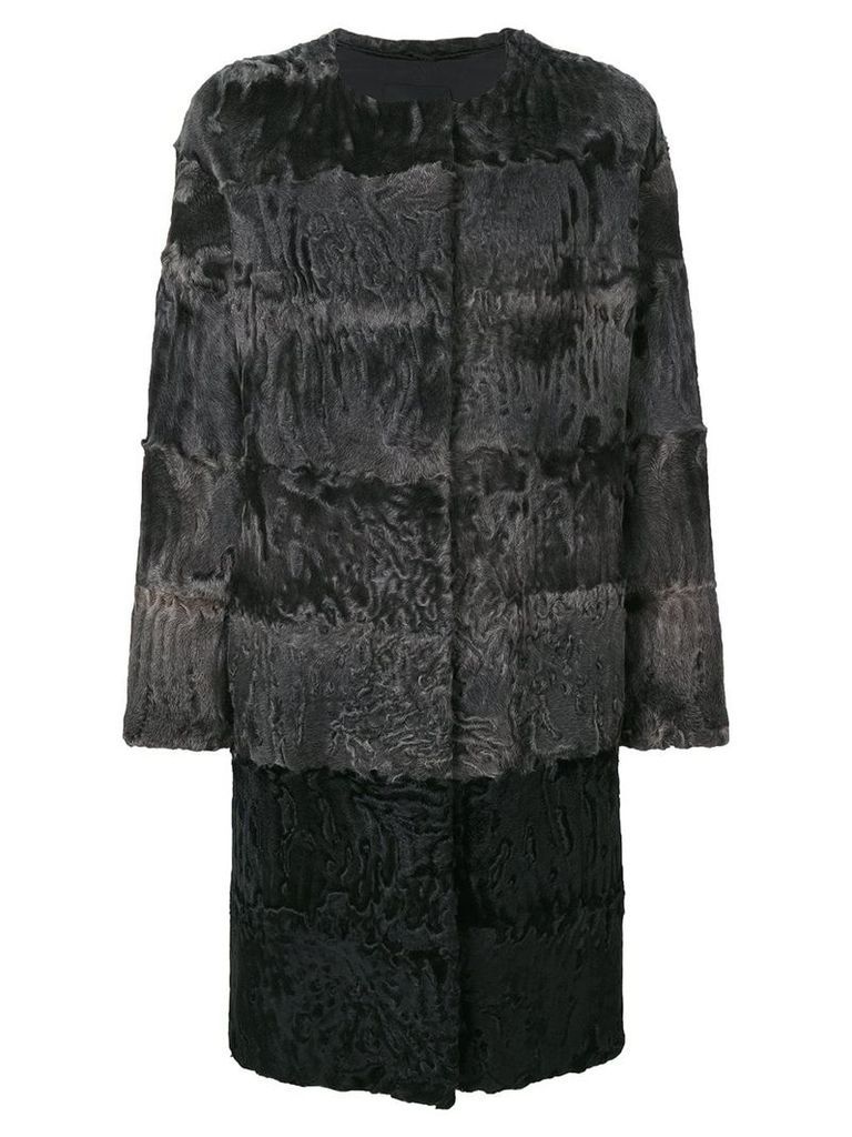 Liska fur detail coat - Grey
