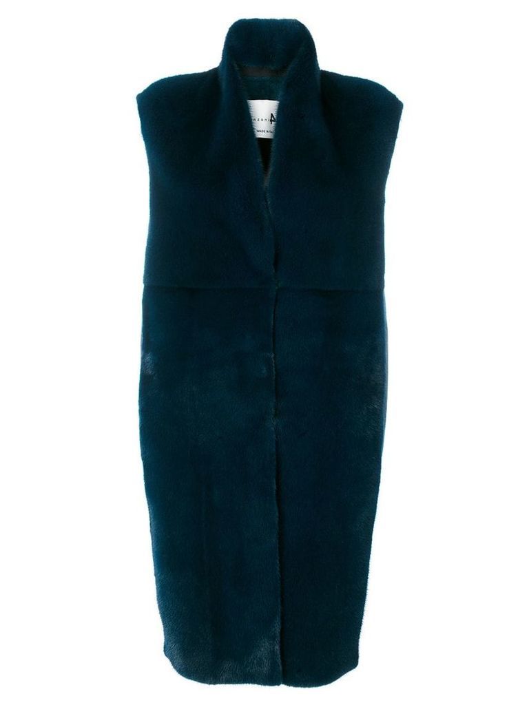 Manzoni 24 sleeveless panelled coat - Blue