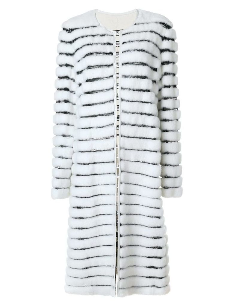 Liska striped fur coat - White