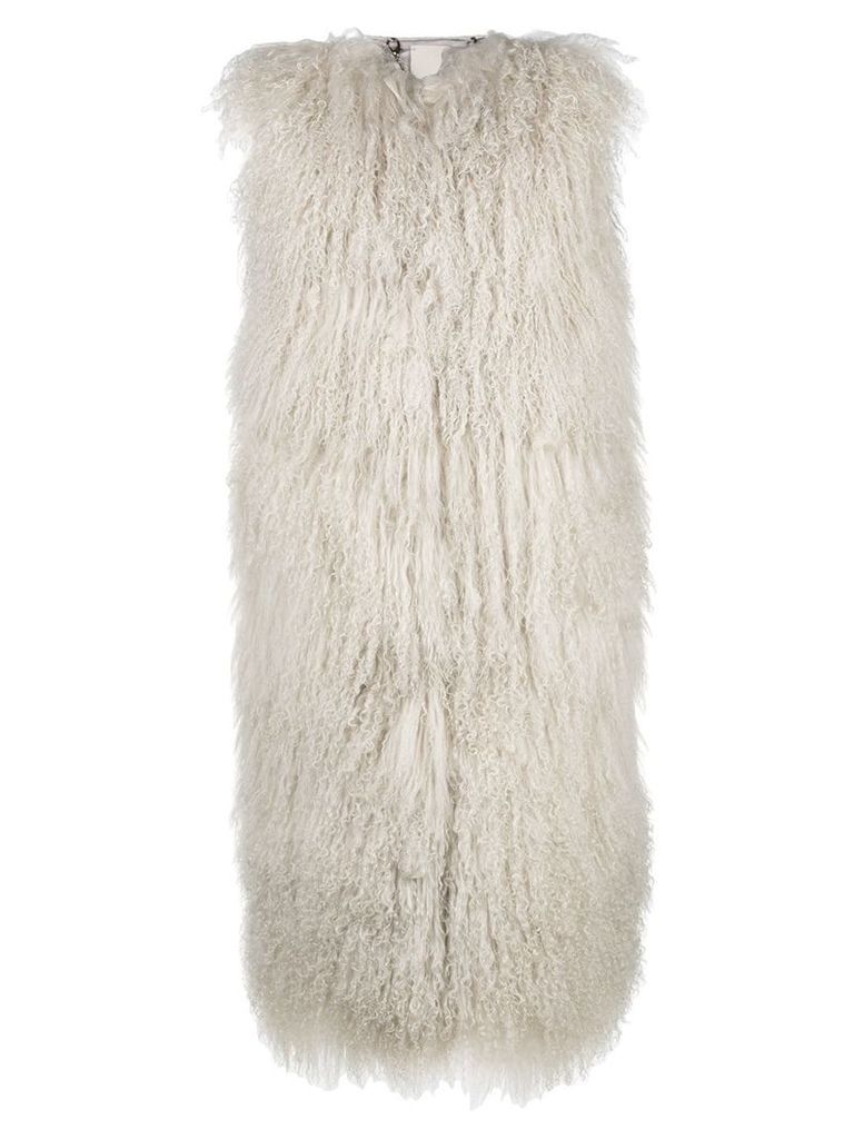Giorgio Brato sleeveless oversized fur gilet - White