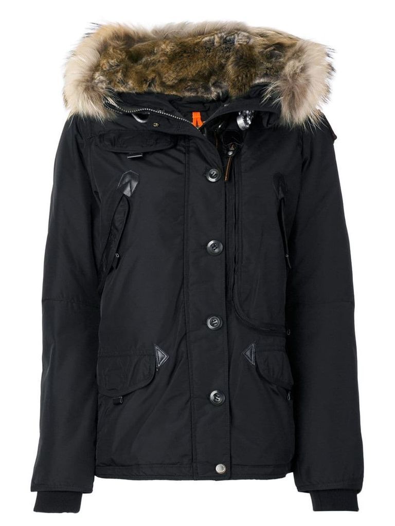 Parajumpers faux fur trim hooded coat - Black