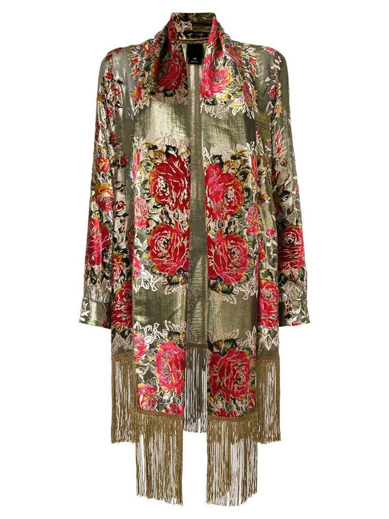 Anna Sui floral embroidered jacket - Metallic