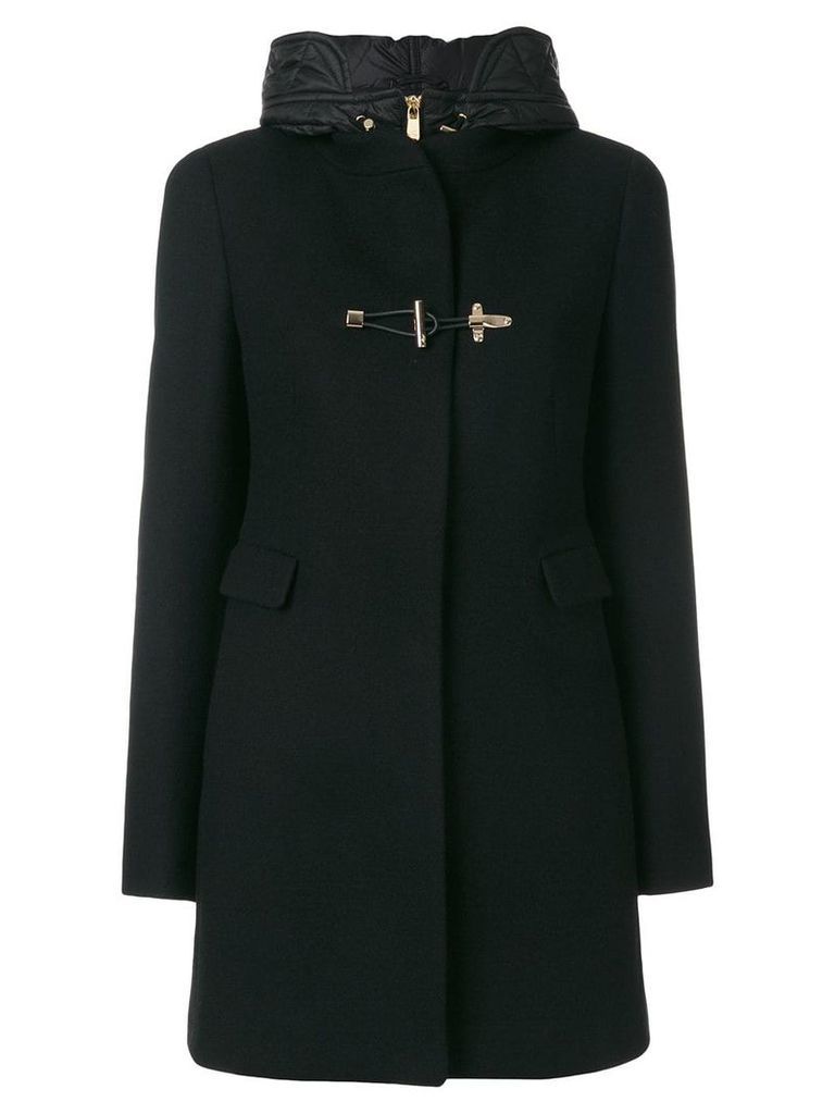 Fay hooded coat - B999 - BLACK