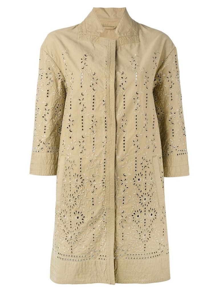 Ermanno Scervino broderie anglaise coat - Neutrals