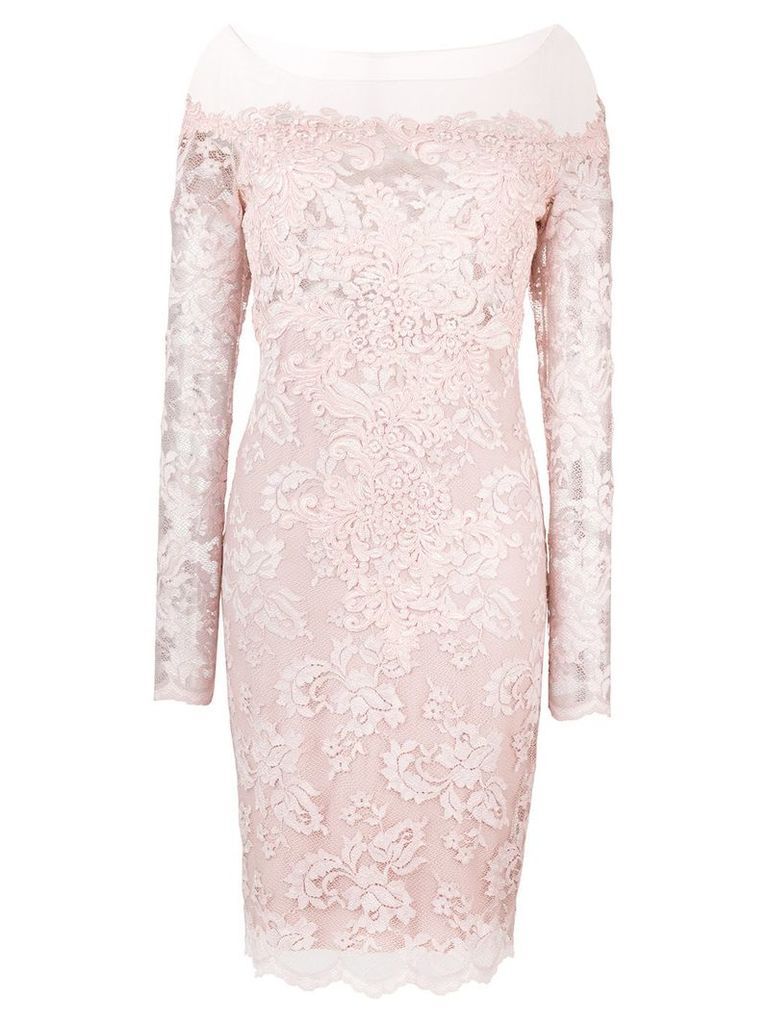 OlviÂ´S lace-embroidered fitted dress - Pink