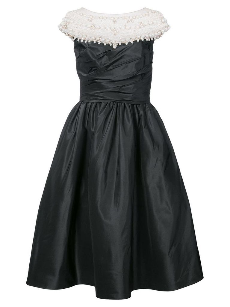 Marchesa faux pearl-embellished dress - Black