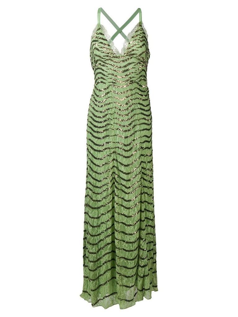 Temperley London Panther lace long dress - Green