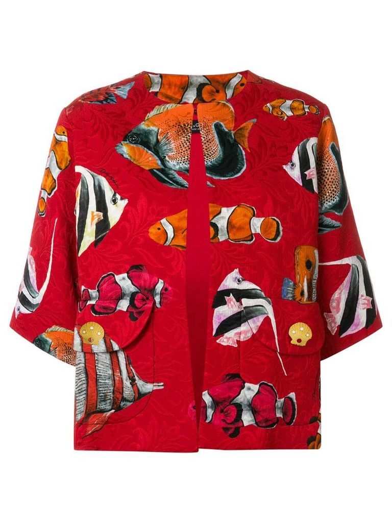Dolce & Gabbana fish printed loose jacket - Red