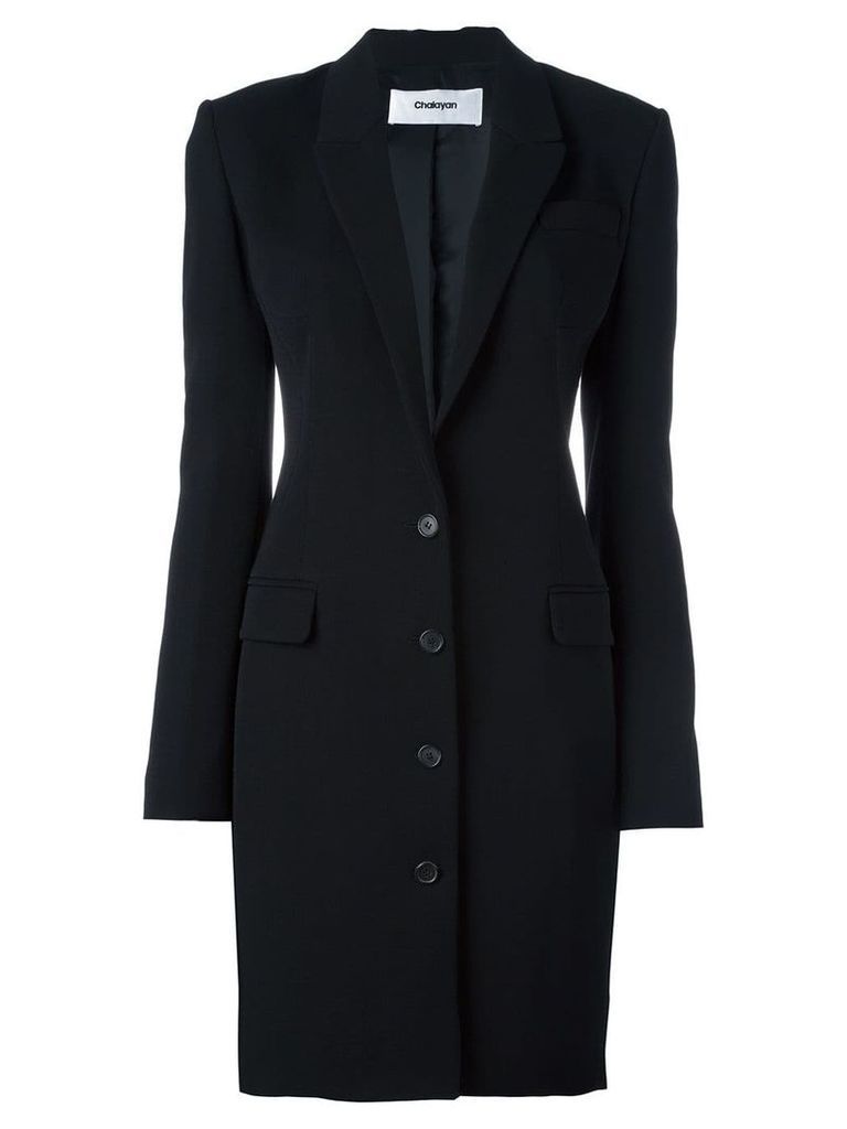 Chalayan signature fitted long jacket - Black