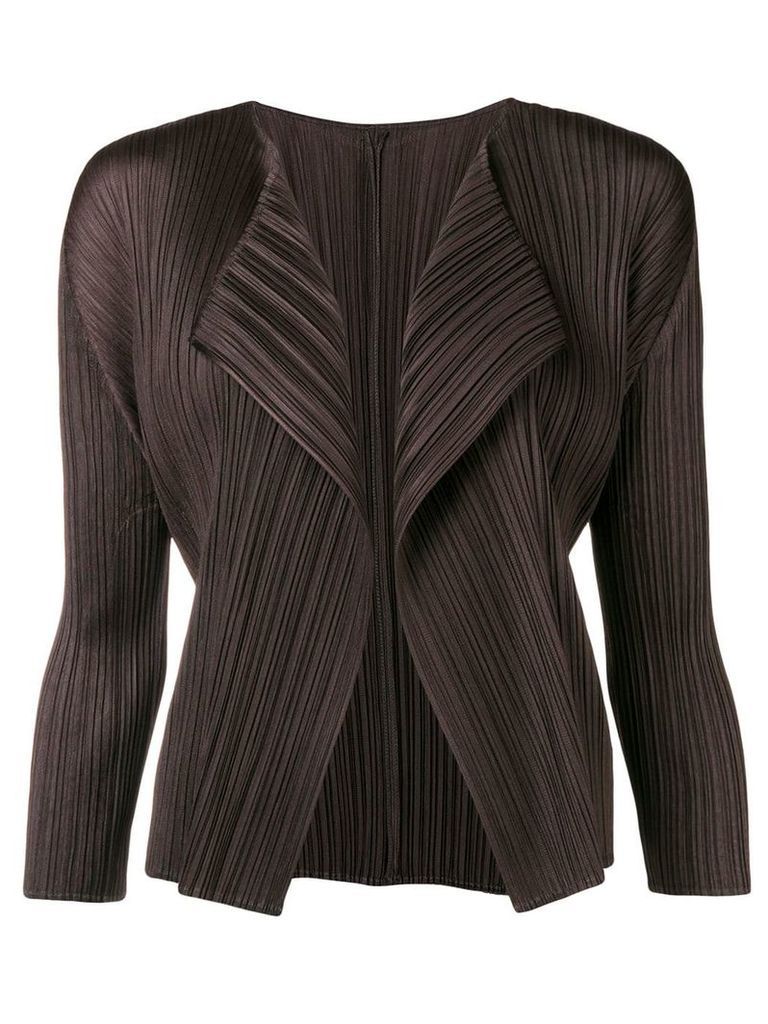 Pleats Please By Issey Miyake pleated asymmetric jacket - Black