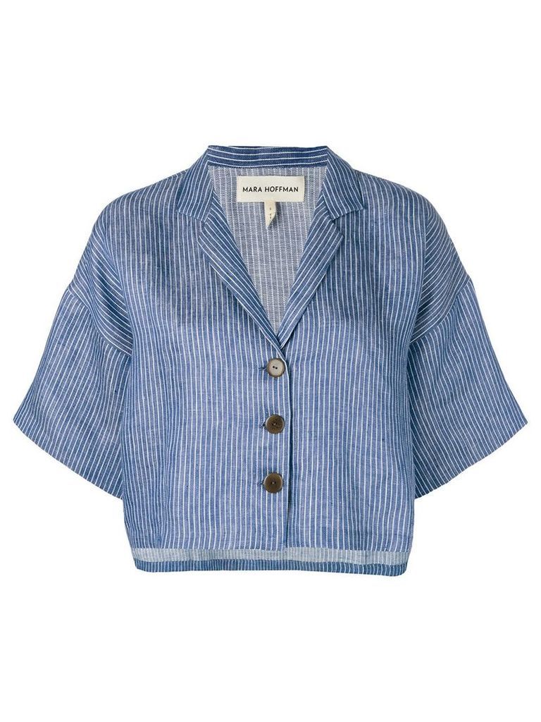 Mara Hoffman striped button jacket - Blue