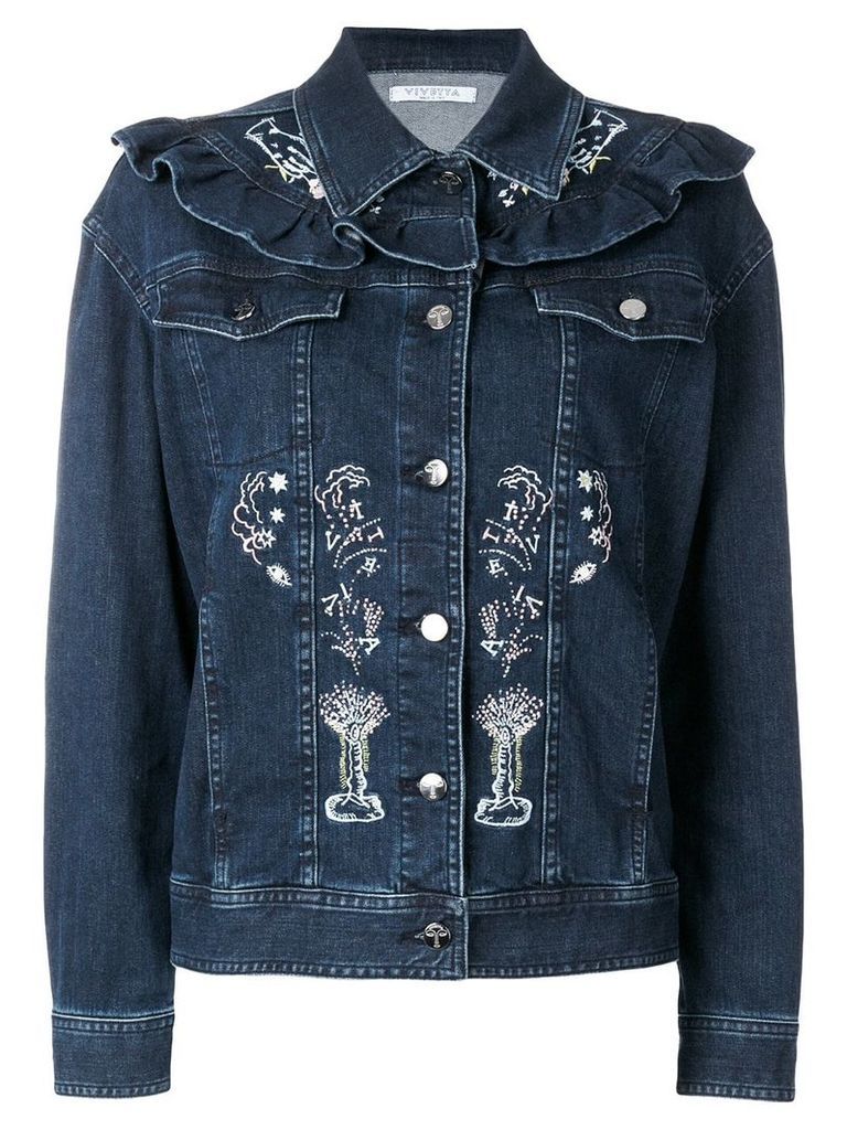 Vivetta embroidered denim jacket - Blue