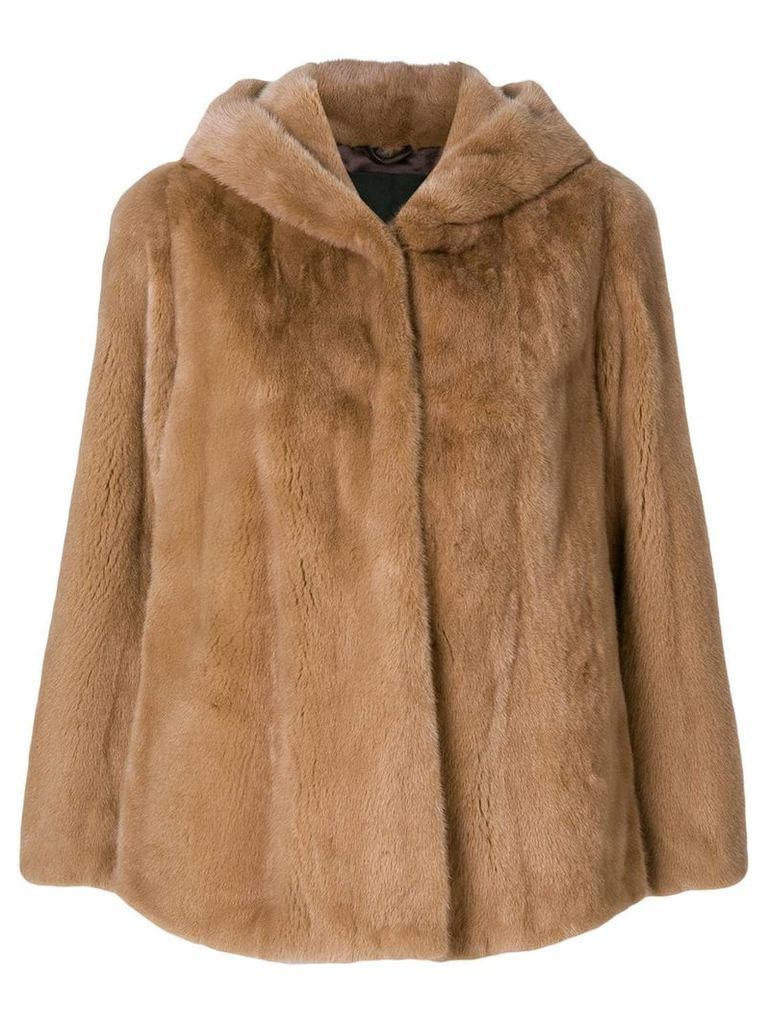 Liska hooded fur jacket - Brown