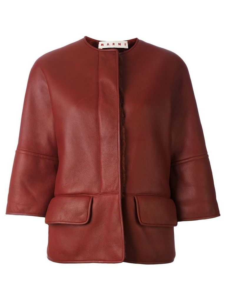 Marni shearling lined jacket - Red