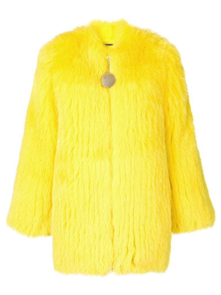 Givenchy fox fur collarless jacket - Yellow