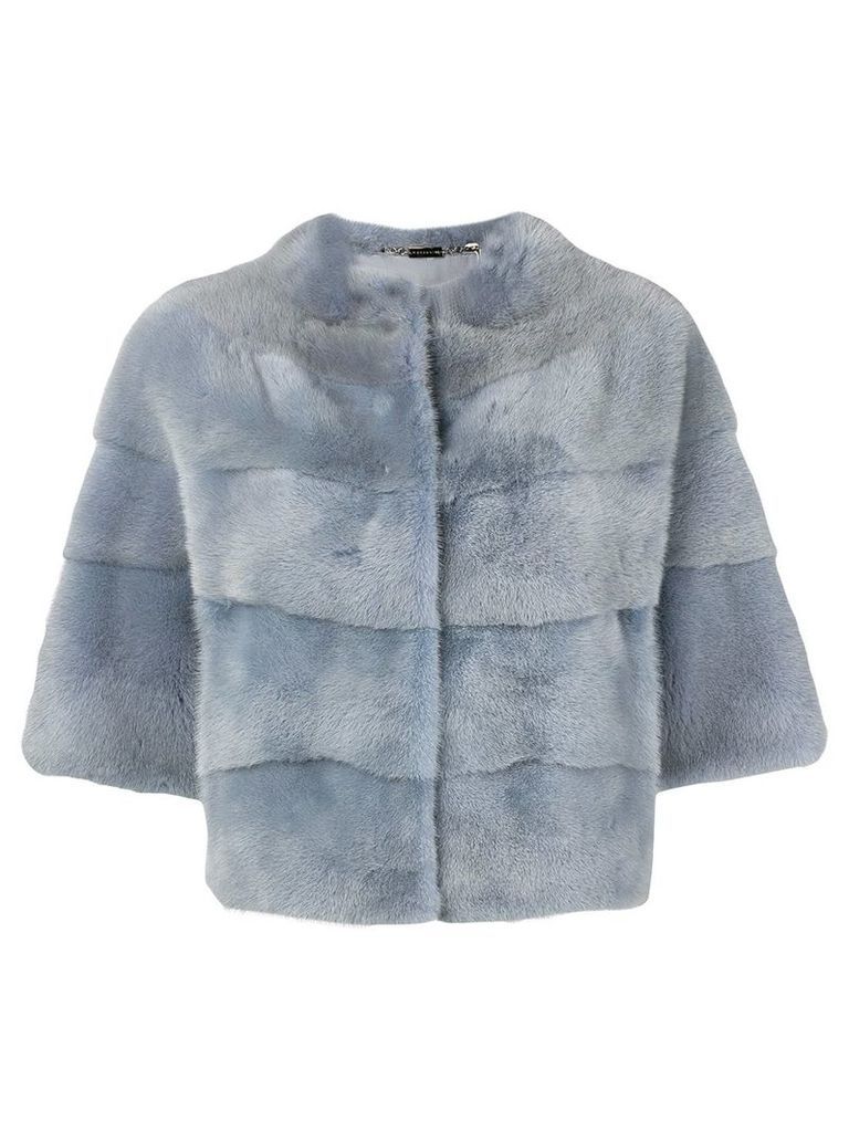Manzoni 24 short-sleeve fur jacket - Blue