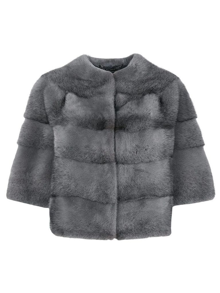 Manzoni 24 short-sleeve fur jacket - Grey