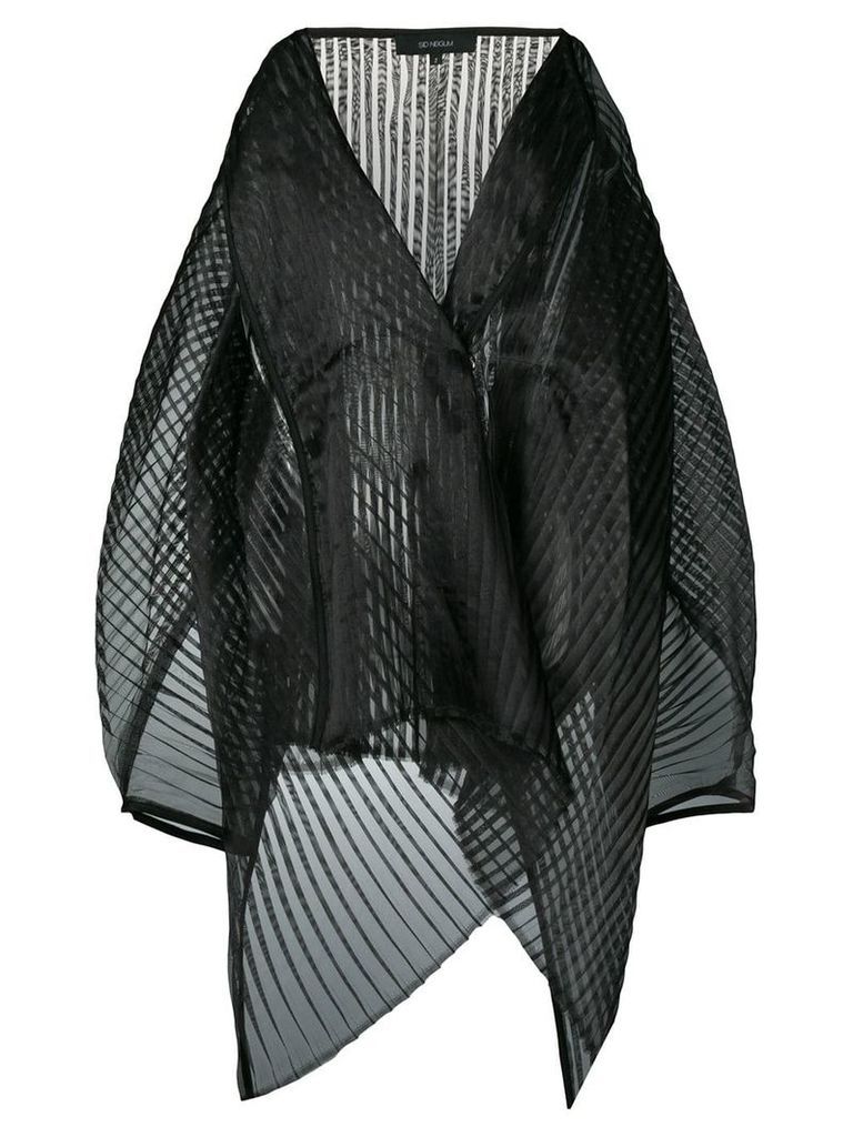 Sid Neigum structured sheer pleated jacket - Black