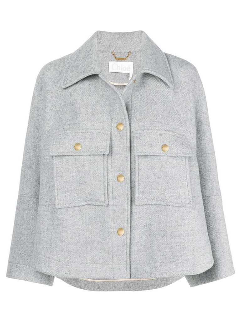ChloÃ© spread-collar cropped jacket - Grey
