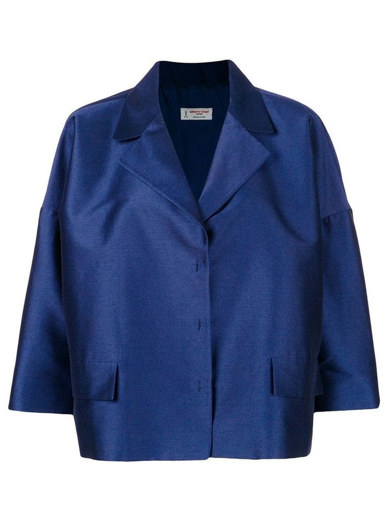 Alberto Biani oversized cropped jacket - Blue