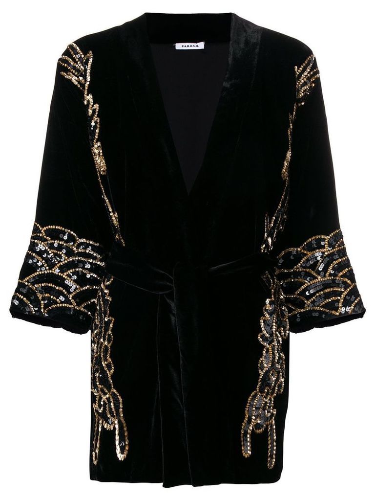 P.A.R.O.S.H. sequin-embellished velvet jacket - Black