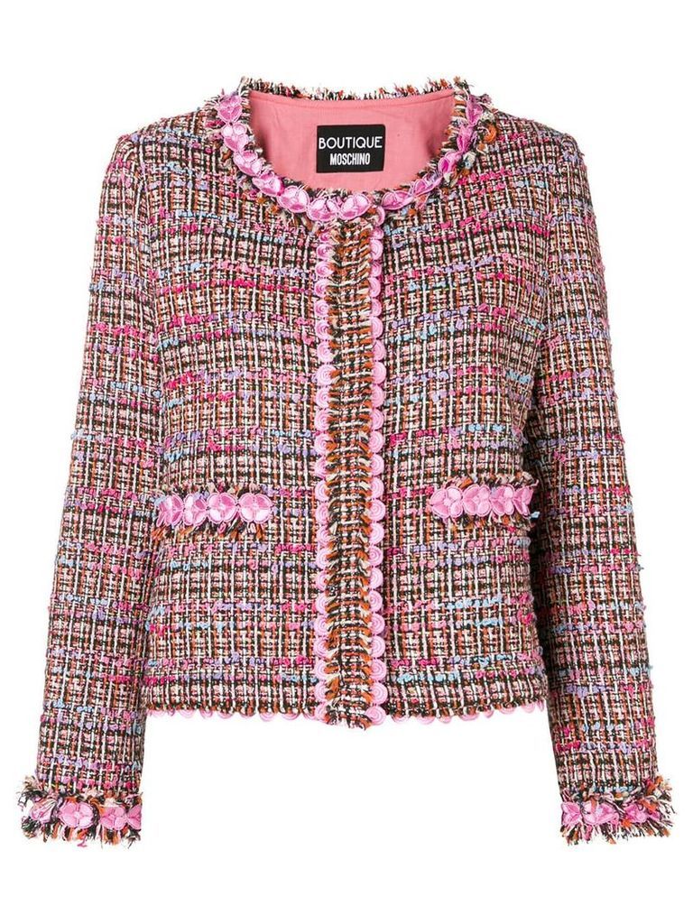 Boutique Moschino flower tweed jacket - Pink