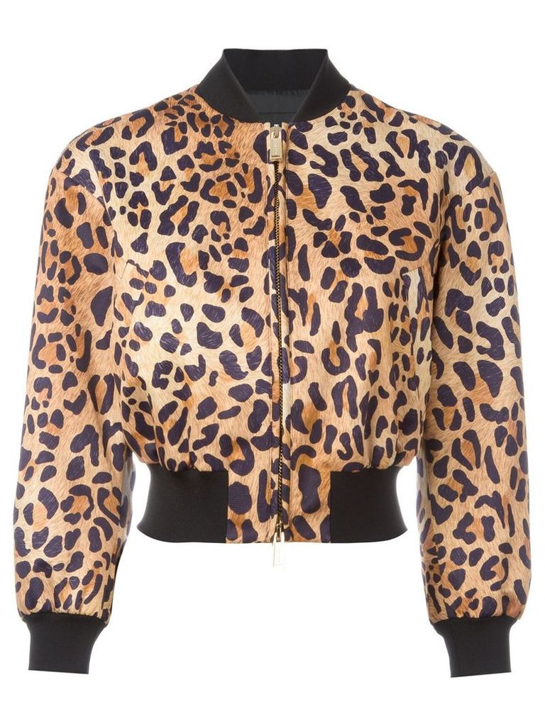 Dsquared2 leopard print bomber jacket - Brown